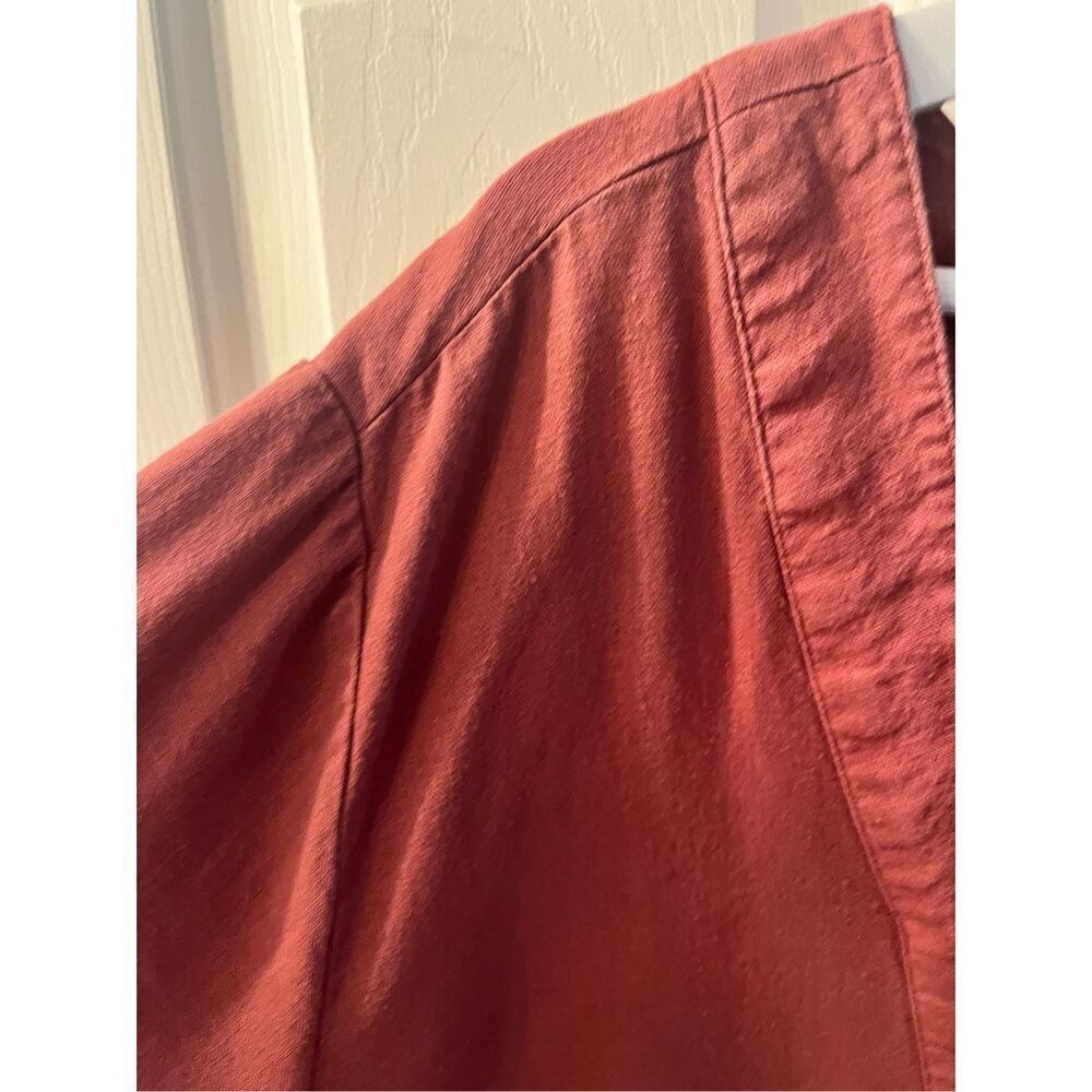 Ellos Burgundy Sunwashed Linen Blend Lagenlook Top sz 2X 26/28 - Picture 5 of 10
